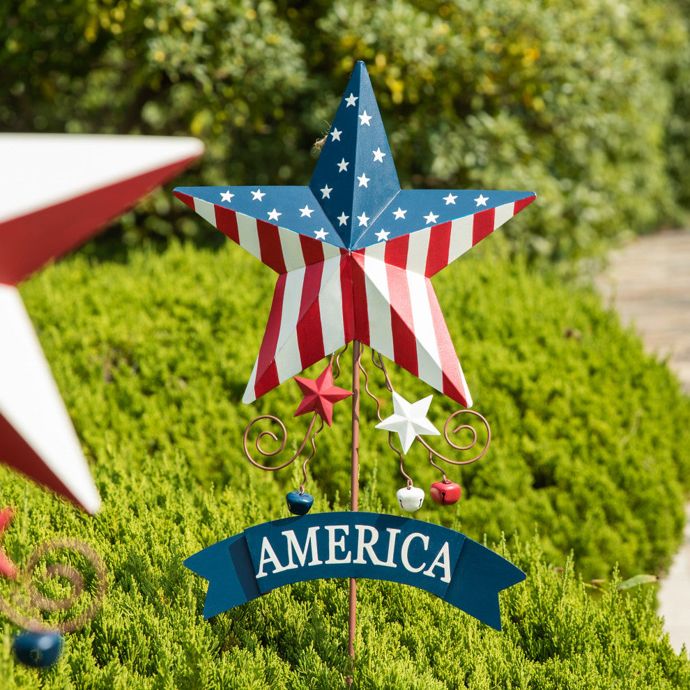 42"H Patriotic Star Yard Stake, 2-Piece Set