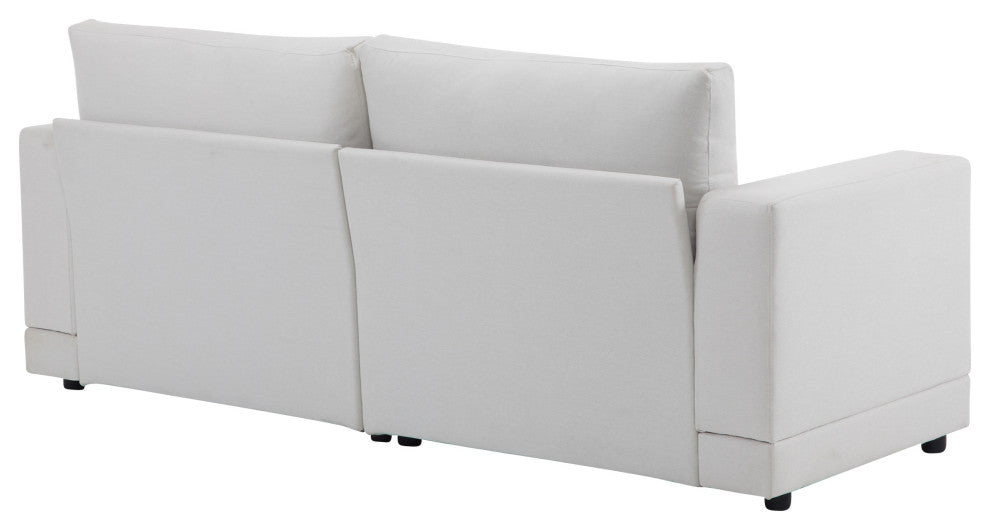 GDF Studio Modern Upholstered Fabric Loveseat Sofa, Beige