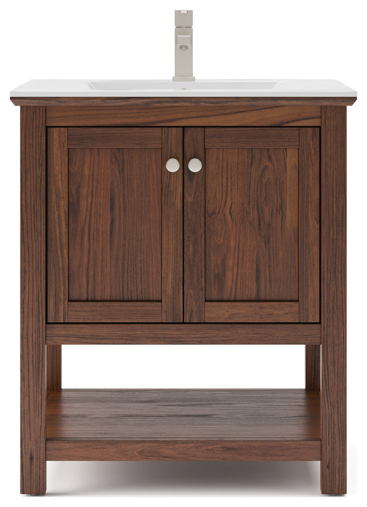 Fresca Manchester 30" Vanity, Warm Walnut