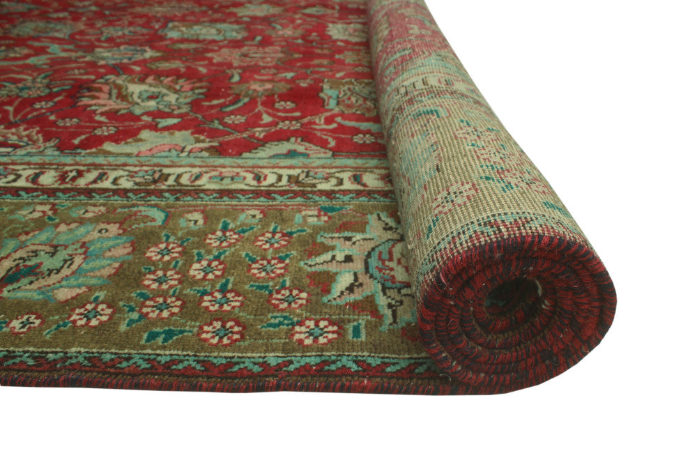 Fine Vintage Distressed Ceolbeor Red Rug