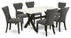 X626Ga650-7, 7-Piece Set, 6 Chairs and A Table Solid Wood Frame