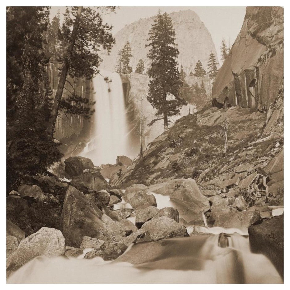 "Piwayac - Vernal Fall - 300 ft. Yosemite, California, 1861" Paper Art, 20"x20"