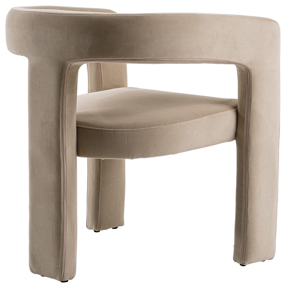 Modrest Cherish Modern Beige Fabric Dining Chair