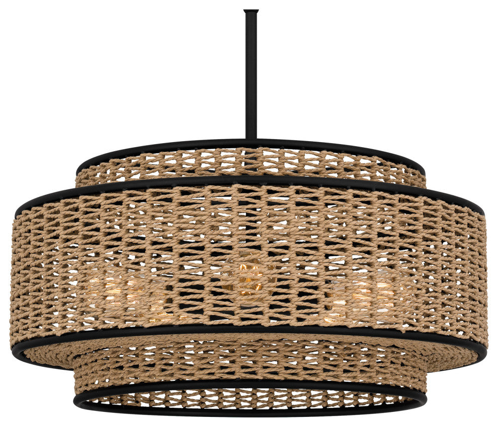 Quoizel QP6161 Teton 5 Light 20"W Pendant - Matte Black