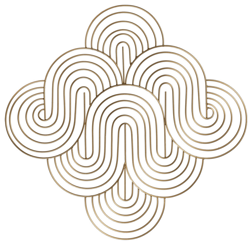 Golden Wave Pattern Wall Decor