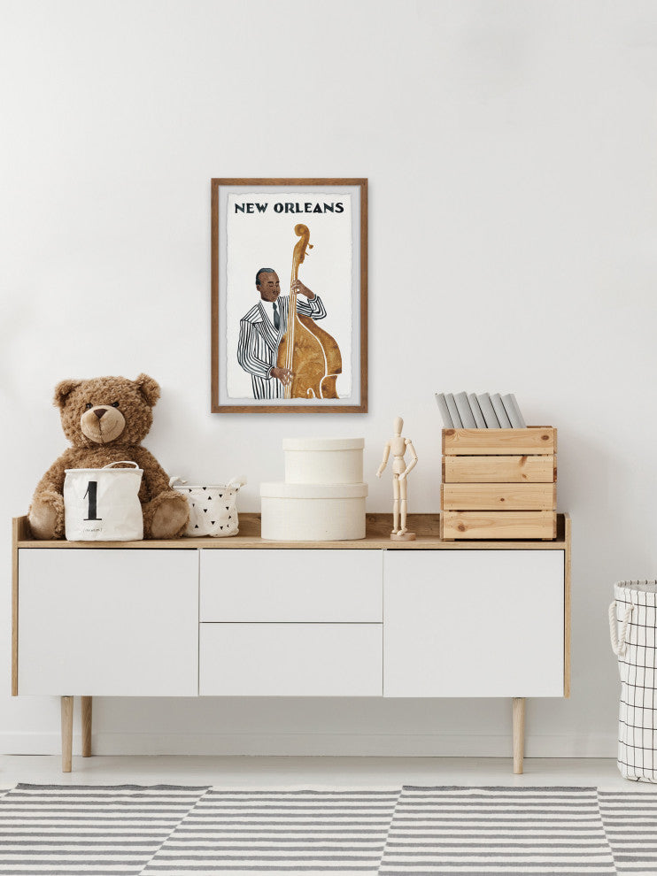 "Big Bass" Framed Painting Print, 20x30