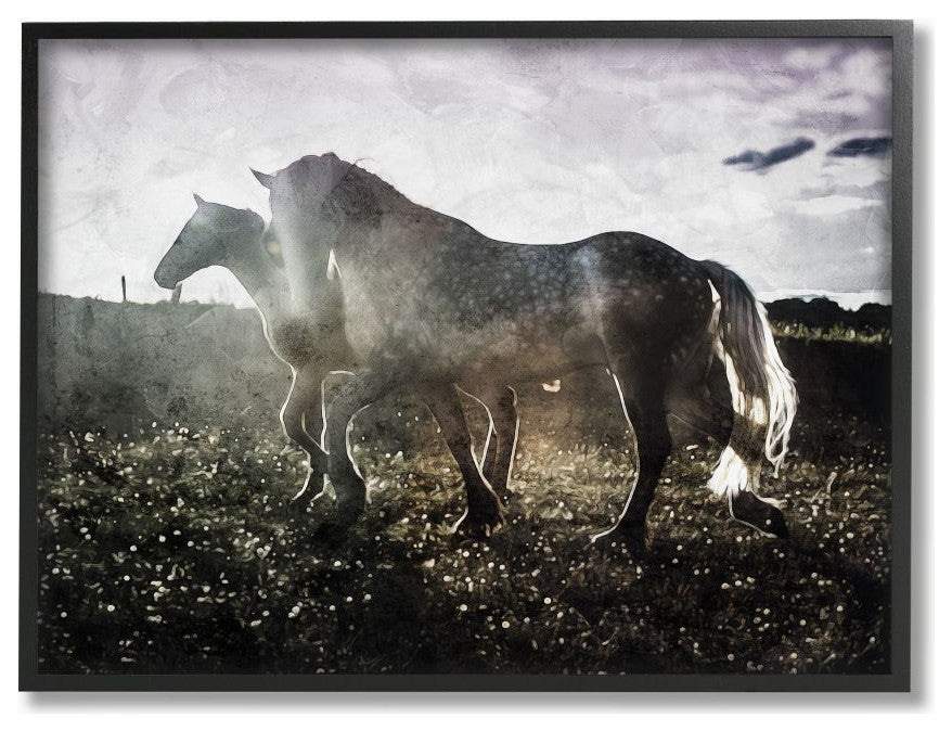 Horses Together Abstract Silhouette Animal Photograph, 11"x14"
