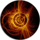 The Flashing Yellow Flame, Digital Art Round Wall Art, 36"