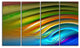 Colorful Fractal Water Ripples, Abstract Canvas Art Print, 48"x28", 4 Panels