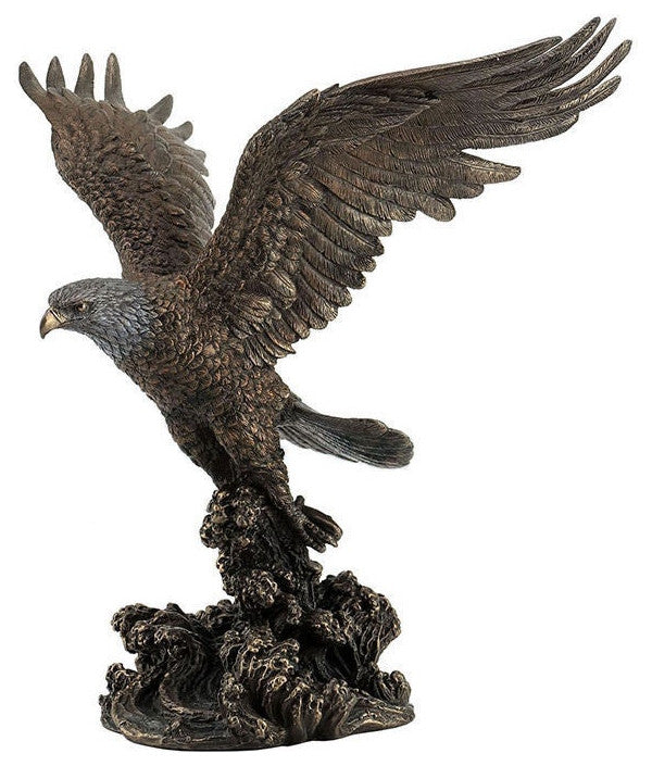 Bald Eagle Catching Fish Statue