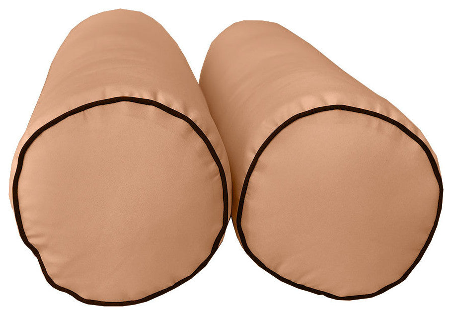 S6 Twin-XL Contrast Trim Mattress Bolster Pillow Outdoor Slip Cover ONLY AD104
