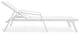 LeisureMod Marlin Chaise Lounge Set With Arms and Fire Pit Table, White