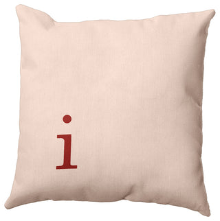 26"x26" Modern Monogram Decorative Throw Pillow, Maple Red