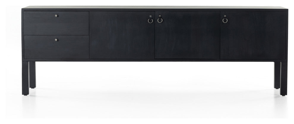 Isador Media Console, Black Wash Poplar