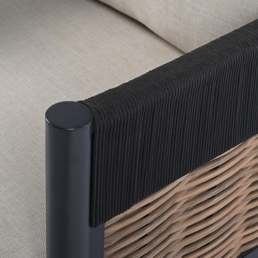 Safavieh Harrison Indoor-Outdoor Chair, Set of 2, Black/Taupe