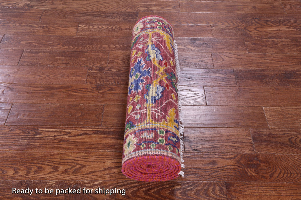 Turkish Oushak Hand Knotted Wool Runner Rug 2' 8" X 12' 6" - Q15907
