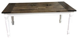 Dark Walnut and White English Farmhouse Table, 72"