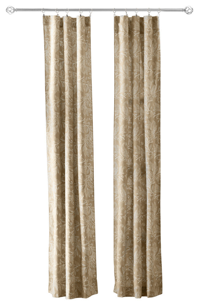 Lexington Leaf Tailored Panel Pair, Tan, 56" X 84"