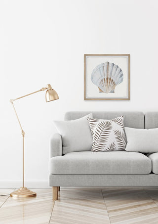 "Pretty White Shell" Framed Painting Print, 18"x18"