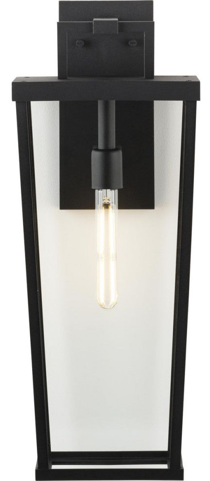 Tryon One-Light Black New Traditional Outdoor Wall Lantern, 9.5x7x24"