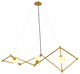 Bickley  - 3 Light Linear Chandelier - Vintage Brass - Opal White
