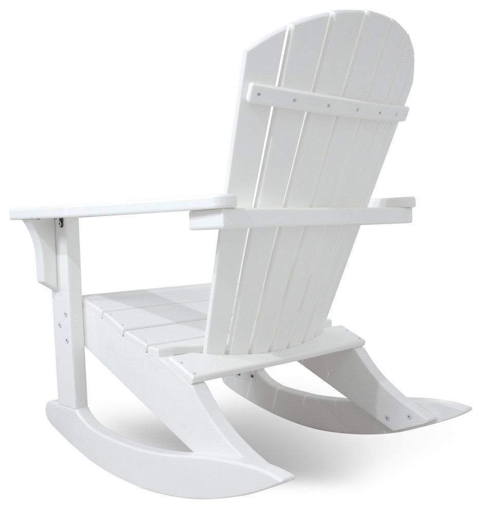 Polywood Seashell Rocking Chair, White