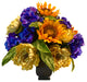 All Season Fall Floral Arrangement Peony Sunflower Gold Purple Ivory