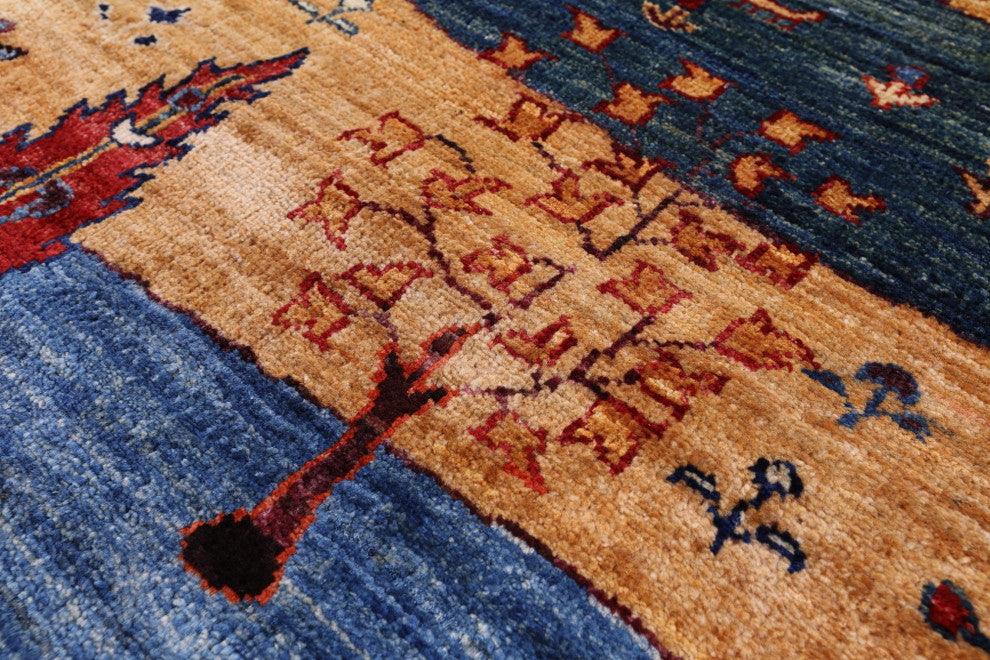 3' 11" X 5' 10" Tribal Persian Gabbeh Hand Knotted Wool Rug Q12136