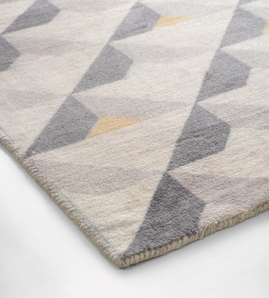 Gray Diorite Mid-Century Modern Geometric Area Rug, 5'x7'