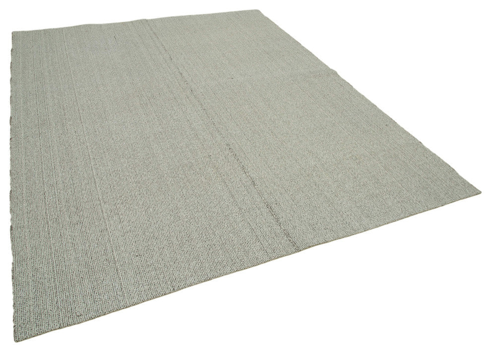 Rug N Carpet - Handmade Turkish 7' 0'' x 8' 11'' Flatweave Wool Kilim Rug