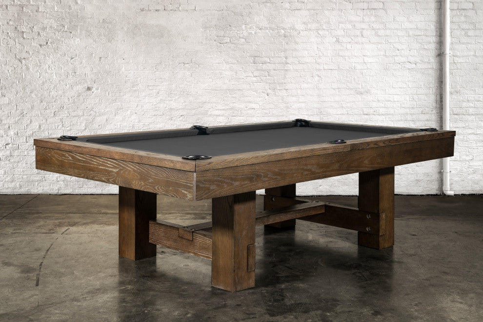 Rocky 8' Slate Pool Table, Brown Wash