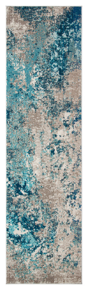 Safavieh Madison Mad440M Organic and Abstract Rug, Blue and Gray, 8'0"x8'0" Round