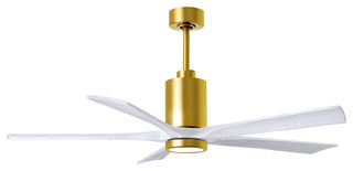 Patricia-5 5-Blade Ceiling Fan, LED Light Kit, Brushed Brass/Matte White, 60