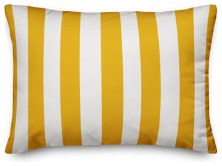 Yellow Cabana Stripe 14x20 Lumbar Pillow