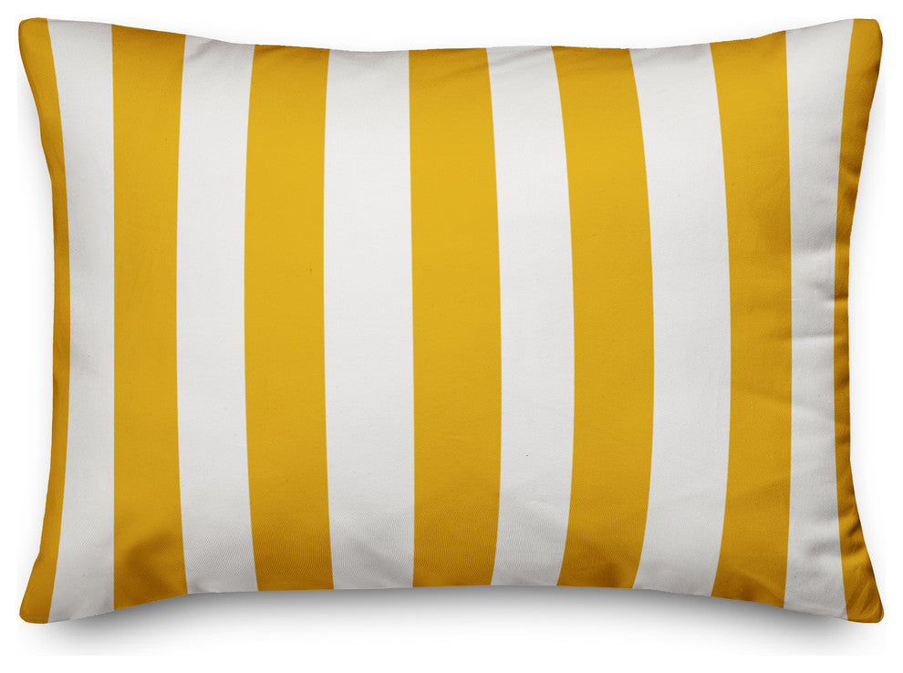 Yellow Cabana Stripe 14x20 Lumbar Pillow