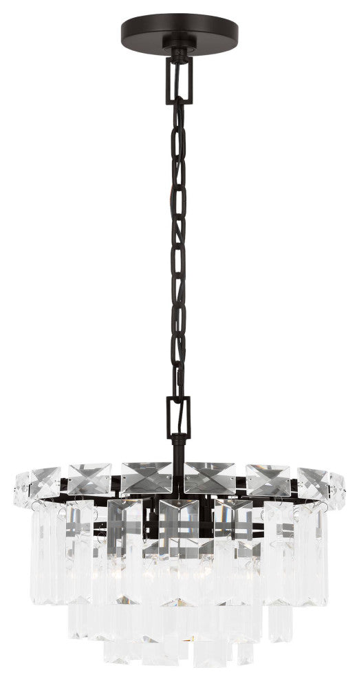 Arden Glam 4-Light Indoor Small Chandelier, Aged Iron
