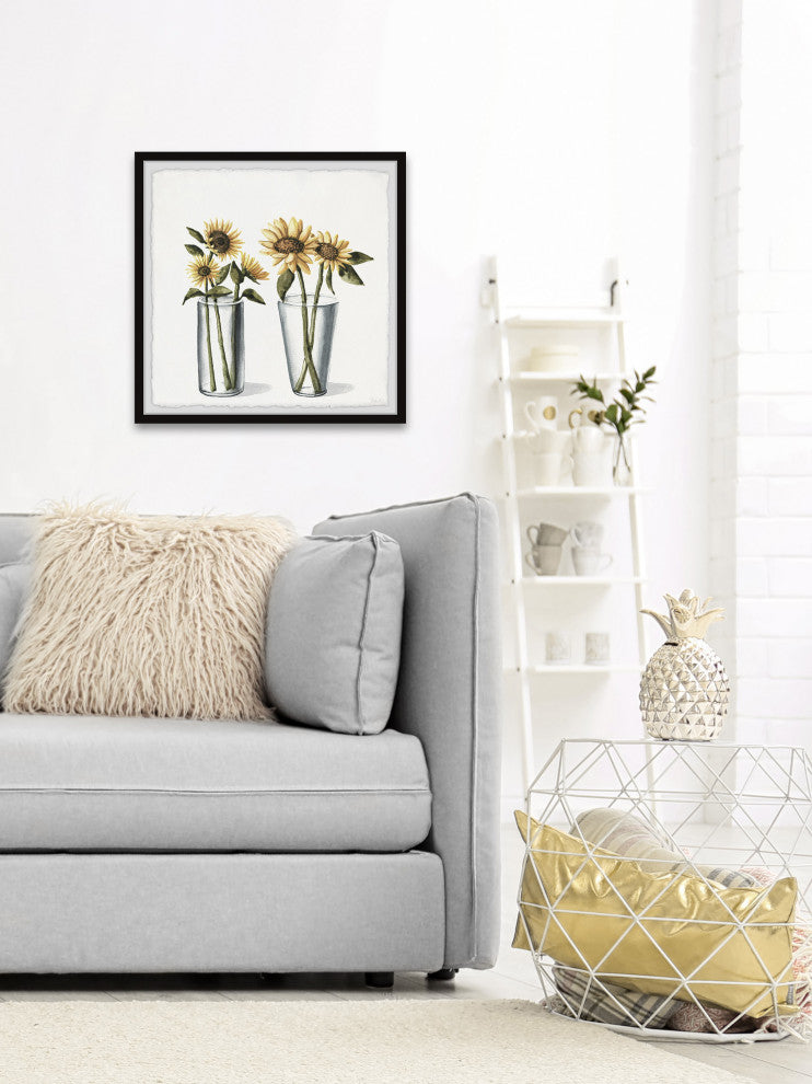 "Love My Sunflower" Framed Painting Print