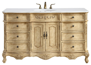 Bathroom Vanity, Antique Beige, 60", Single Sink
