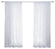 Sheer Faux Linen Reverse Diamante Curtains, Indigo, Set of 2