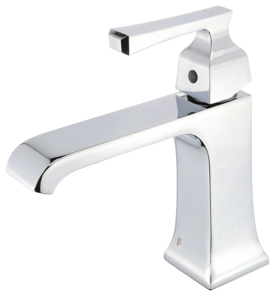 Fine Fixtures Arched Square Single Hole Bathroom Faucet, Polished Chrome