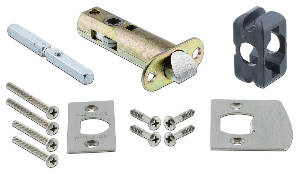 Studio Plate Passage Homestead Door Knob, Satin Nickel