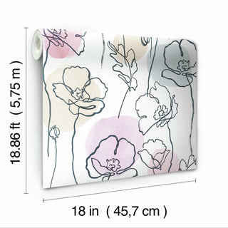 Modern Poppy Peel & Stick Wallpaper