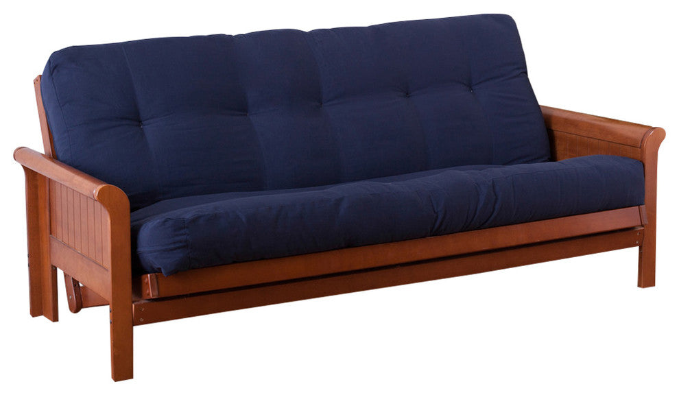 Blazing Needles Renewal 8" Twill Full Futon Mattress, Navy