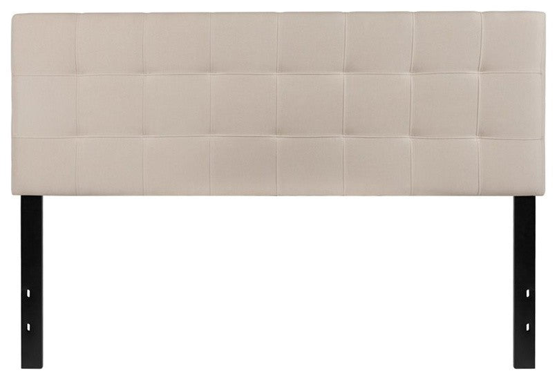 Bedford Tufted Upholstered Queen Size Headboard, Beige