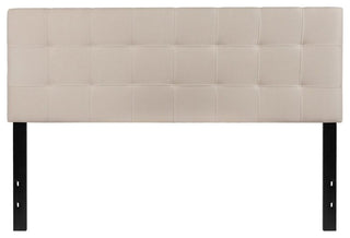 Bedford Tufted Upholstered Queen Size Headboard, Beige