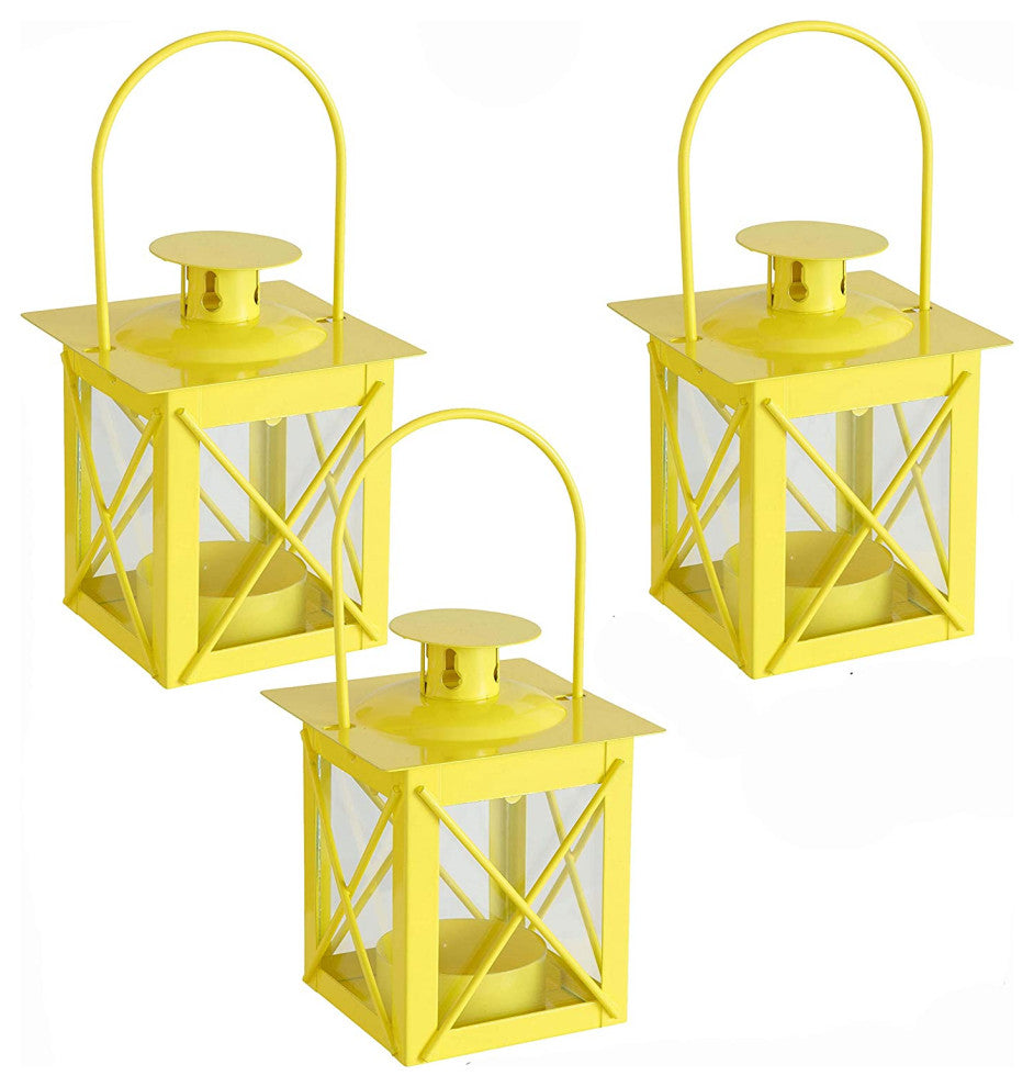 3 Baby Yellow Tealight Lanterns