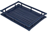Bamboo Butler Table With Removable Serving Tray, Royal Blue