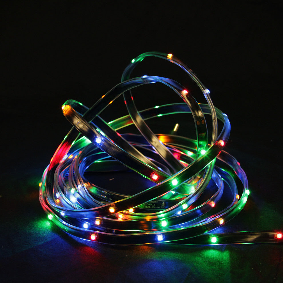 18' LED Indoor/Outdoor Christmas Linear Tape Lighting, Multi and Black