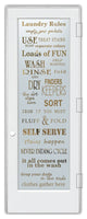 Laundry Door - Laundry Rules - Primed - 36" x 96" - Knob on Left - Push Open