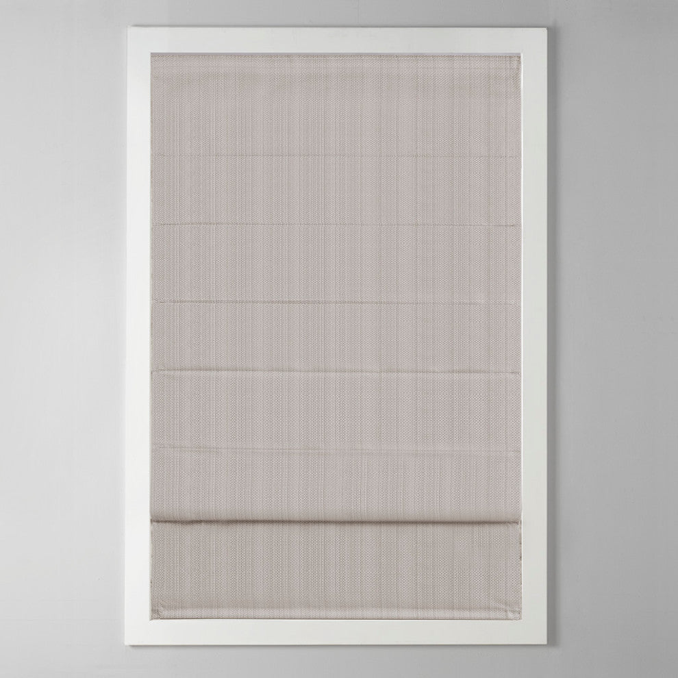Madison Park Galen Basketweave Roman Shade, Taupe, 27"